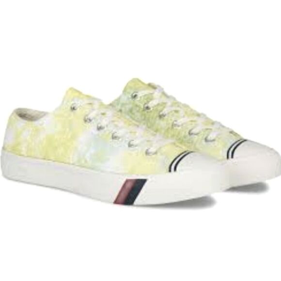 New Pro-keds Unisex Royal Lo Tie Dye Seersucker Size: 7.5 M light Yellow Multi - Picture 2 of 4